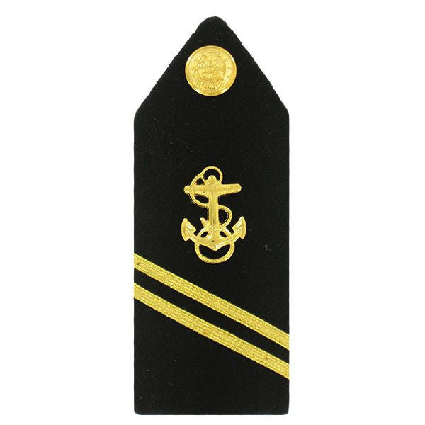 NROTC 2/C (junior) shoulder board — two diagonal stripes